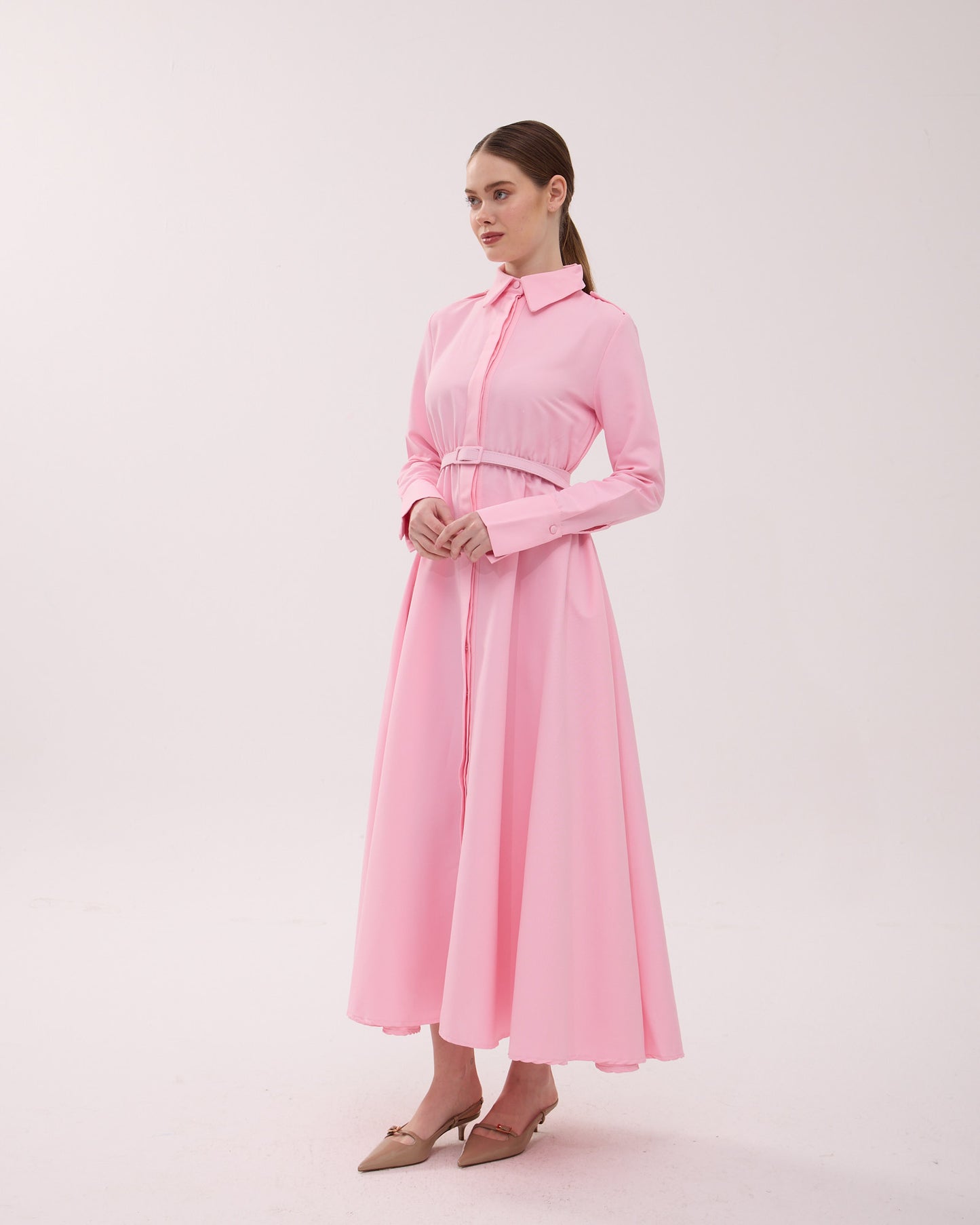 Apolet Elbise Pembe