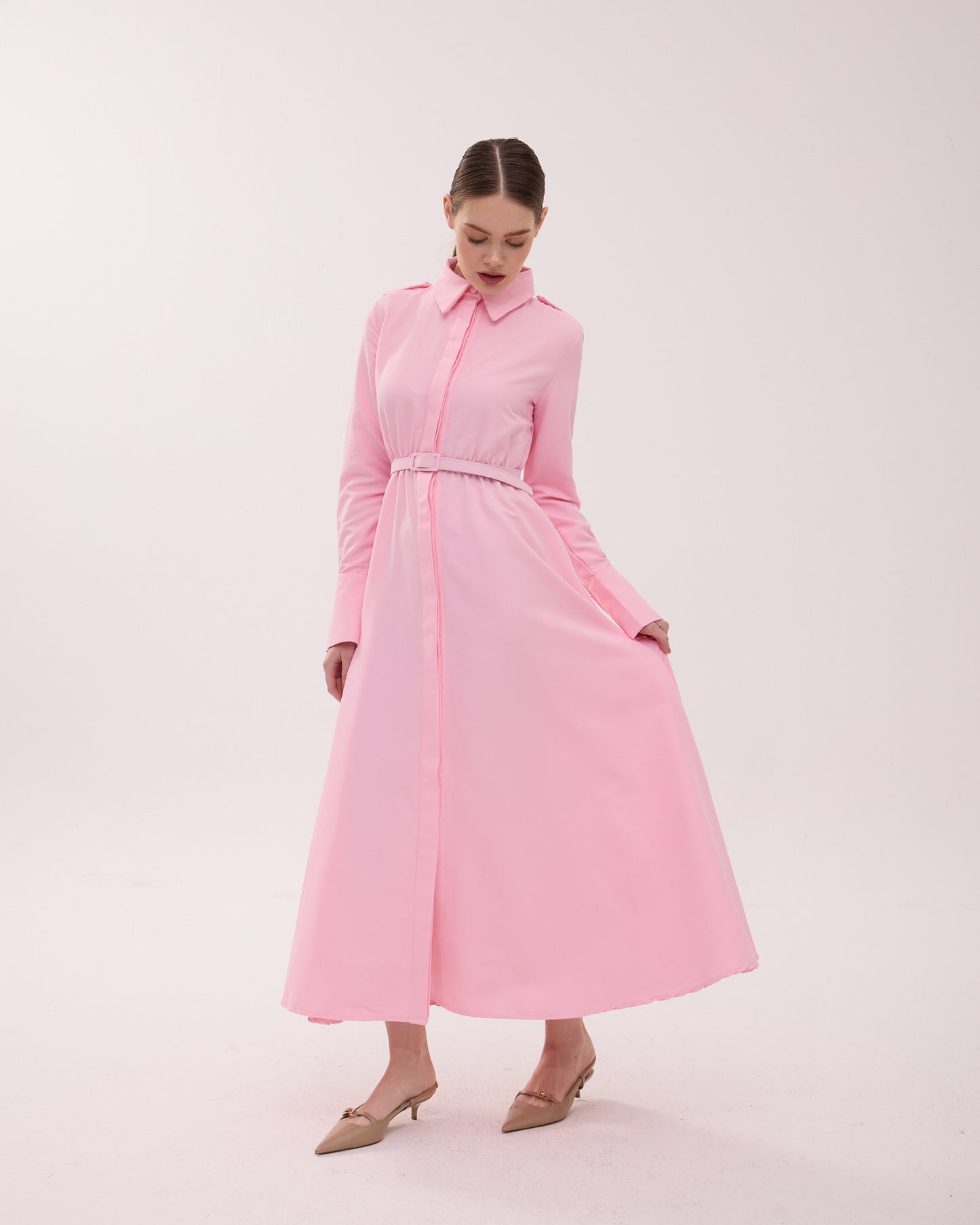 Apolet Elbise Pembe