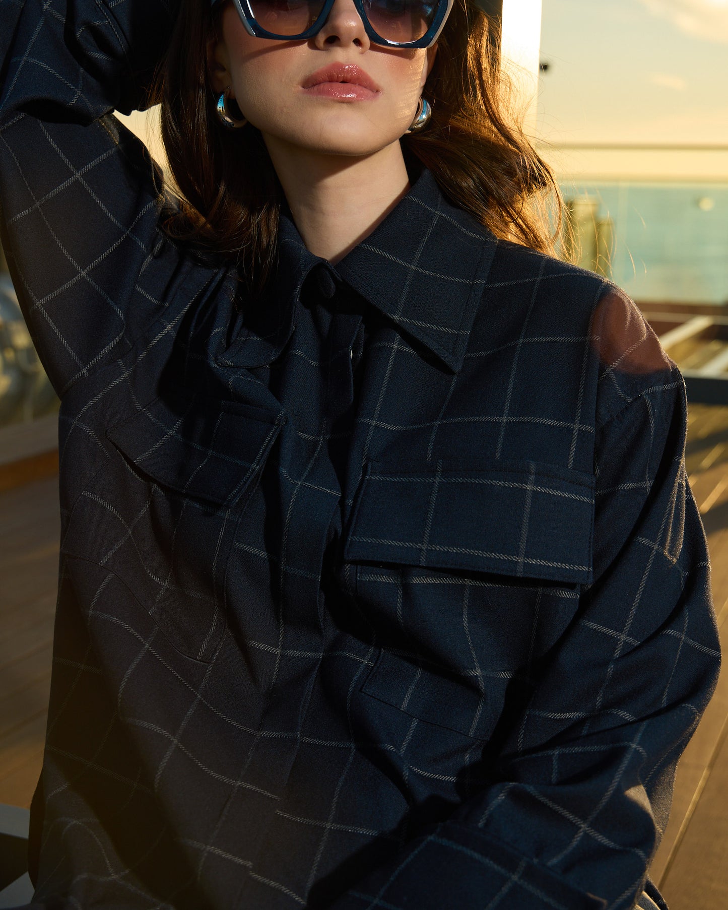 Lacivert Ekose Gömlek