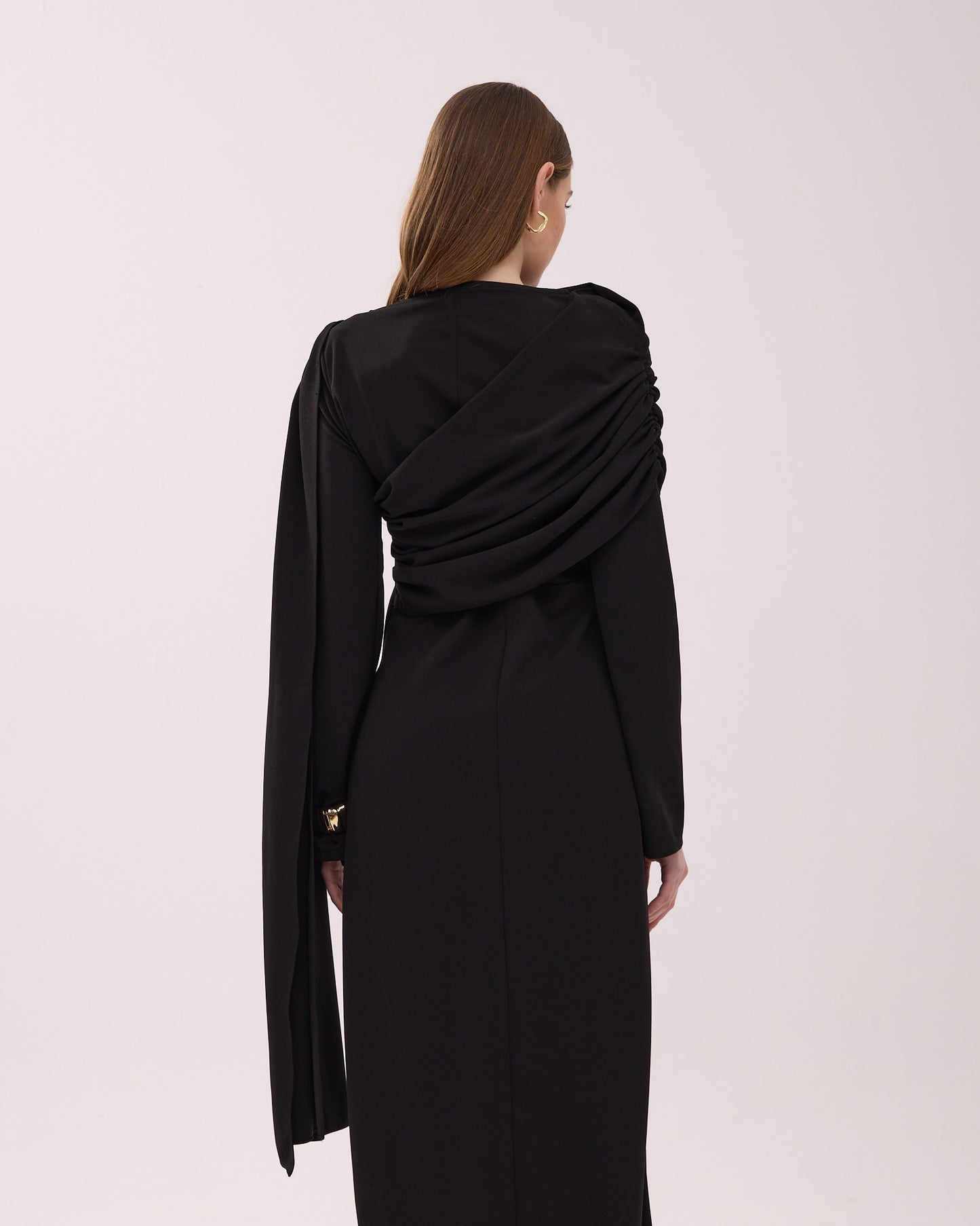 Siyah Drape Elbise