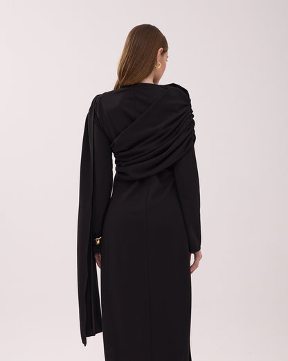 Siyah Drape Elbise