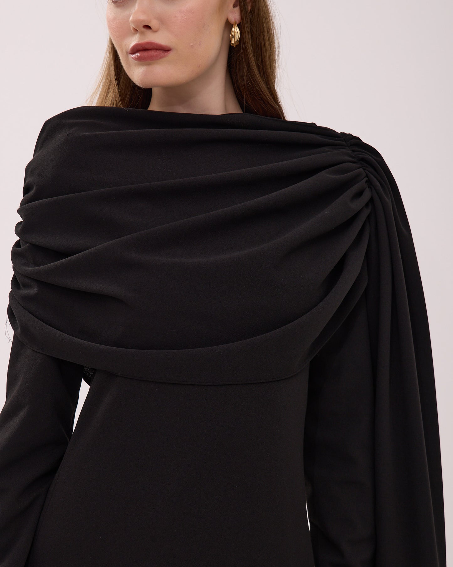 Siyah Drape Elbise