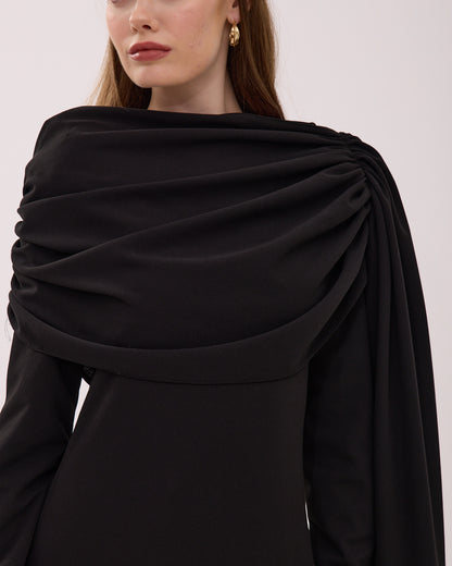 Siyah Drape Elbise